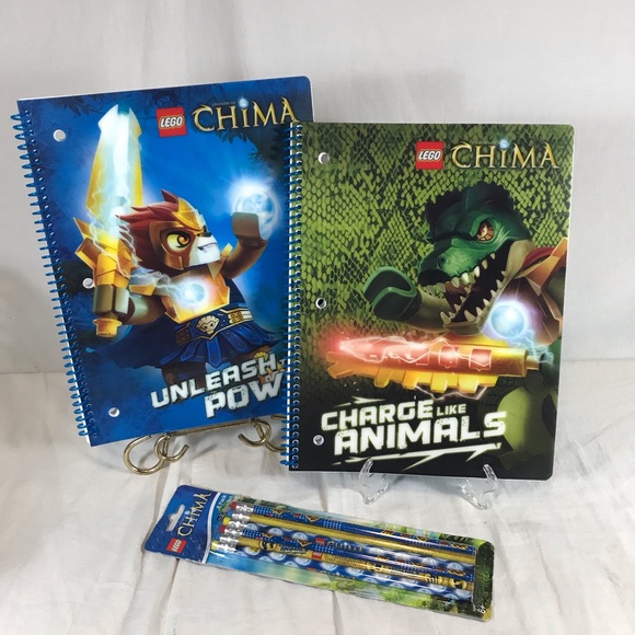 Lego Other - Lego Chima Wide Ruled Notebooks Spiral Pencil Set